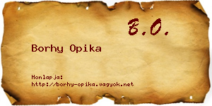 Borhy Opika névjegykártya